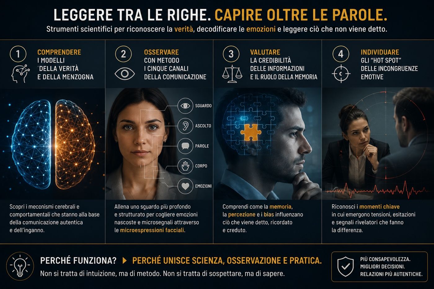 Il metodo in quattro passi: comprendere, osservare, valutare, individuare